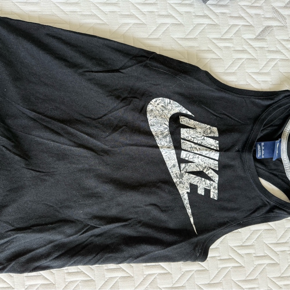 Nike Black Tank Top with Metallic Logo